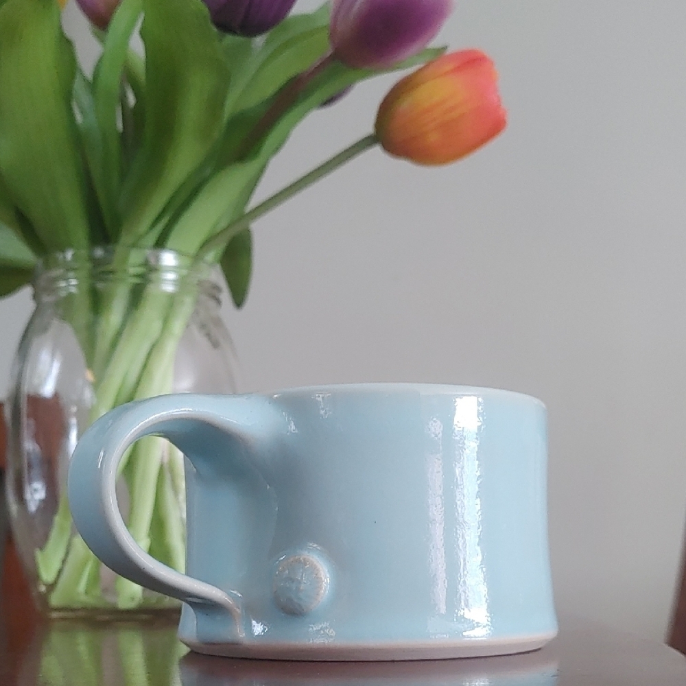 Pottery Robin's Egg Blue Mug